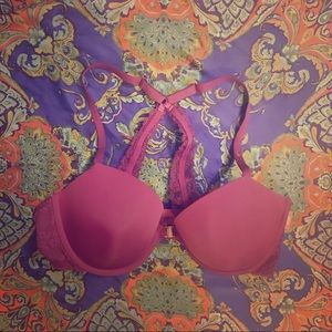 🆕BRA: Aerie Purple Lace Front Clasp Racerback 36D